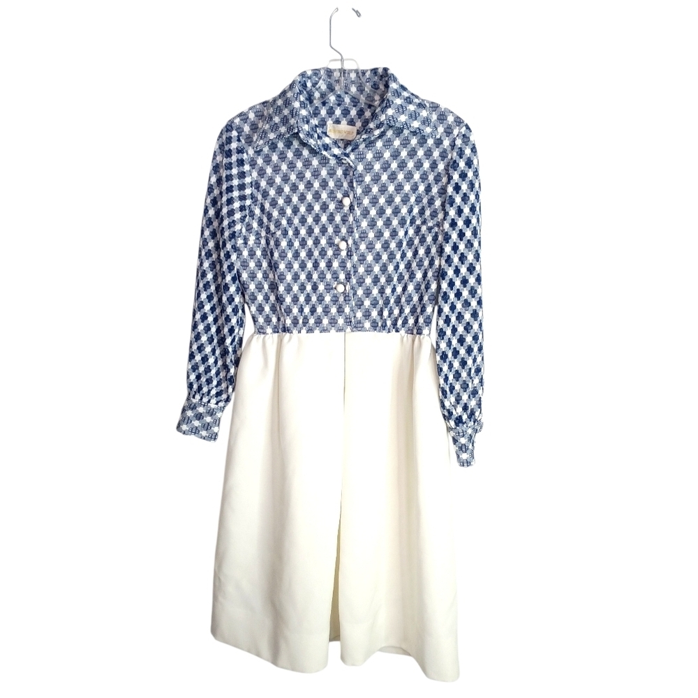 Howard Wolf - Vintage Blue and White Patterned Dress - Small